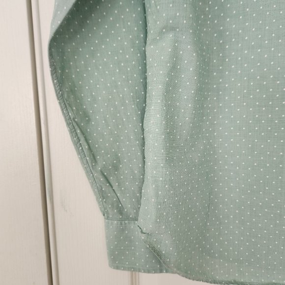 Bonobos Men's LG Tailored Fit Long Slv Button Front Shirt Polka Dot Mint Green - Picture 8 of 10